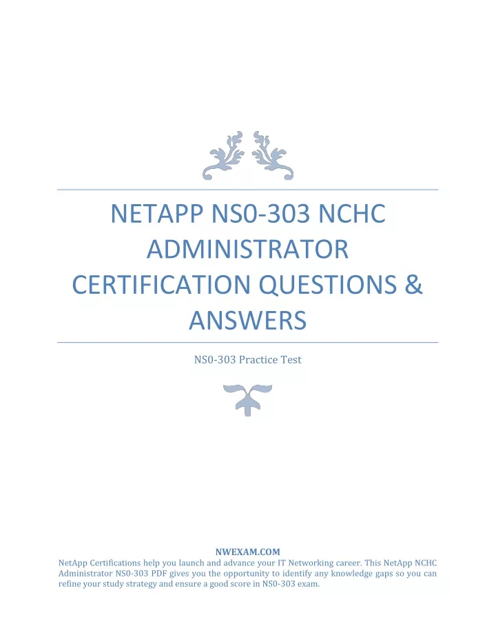 netapp ns0 303 nchc administrator certification