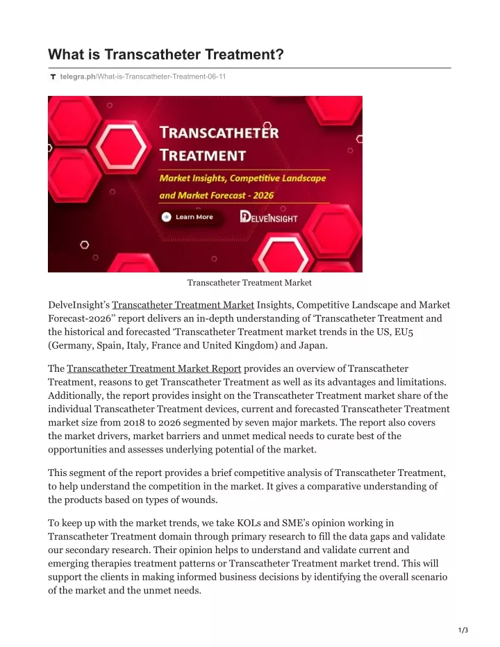 what is transcatheter treatment