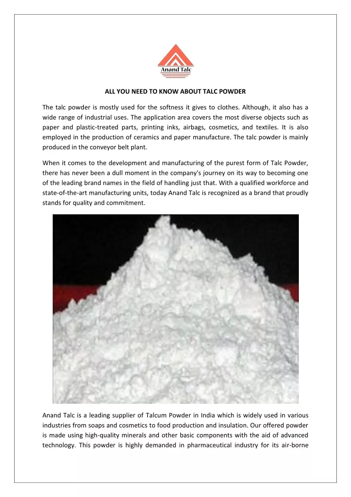 all you need to know about talc powder