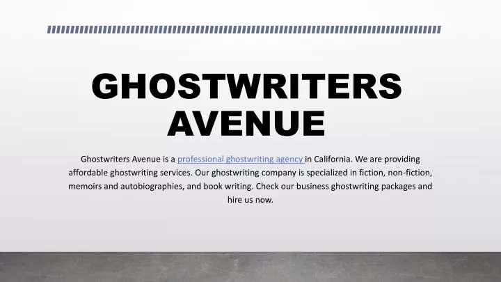 ghostwriters avenue