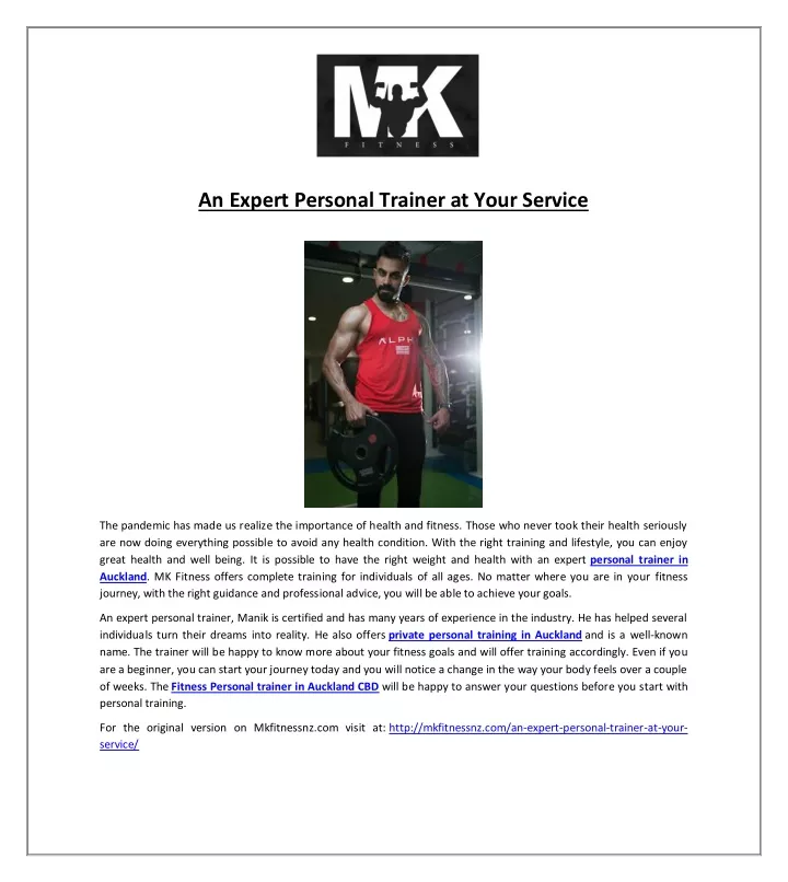an expert personal trainer at your service