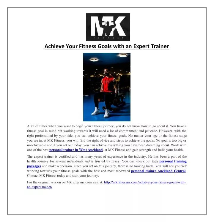 achieve your fitness goals with an expert trainer