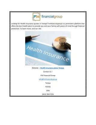 Health Insurance Plans Tampa Fmfinancial.group