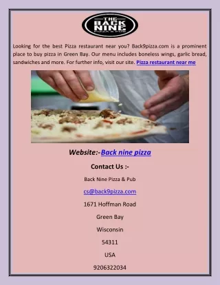 looking for the best pizza restaurant near
