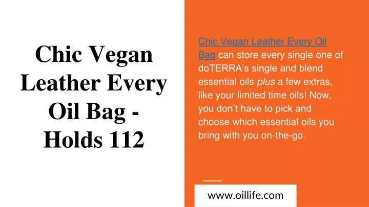 chic vegan leather every oil bag holds 112