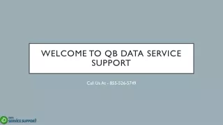 welcome to qb data service support