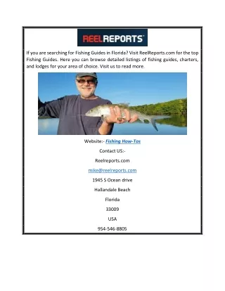 Fishing How-Tos | ReelReports.com