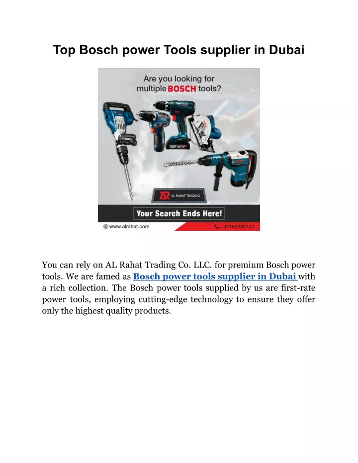 top bosch power tools supplier in dubai