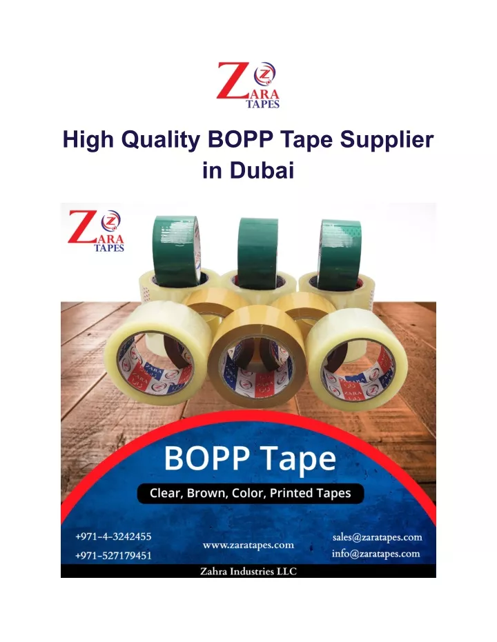 high quality bopp tape supplier in dubai