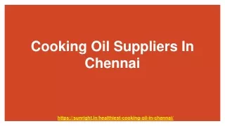 Cooking Oil Suppliers In Chennai
