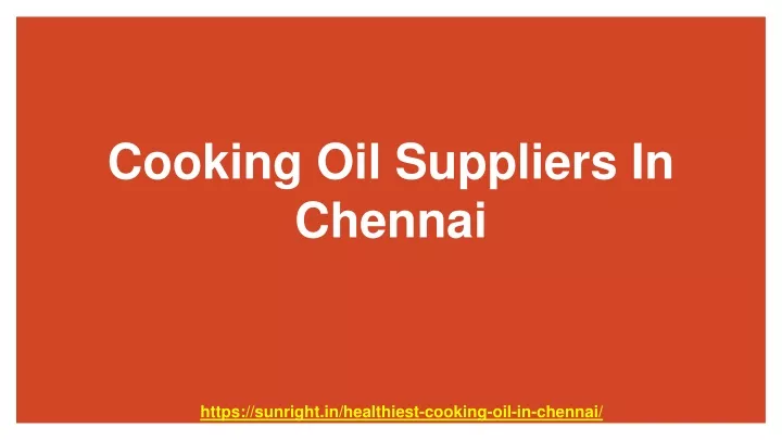 cooking oil suppliers in chennai