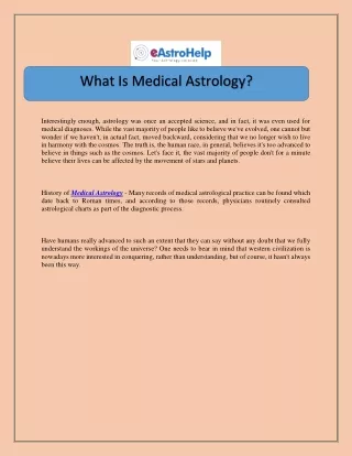 what is medical astrology