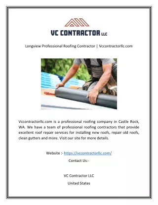 Longview Professional Roofing Contractor Vccontractorllc.com-converted