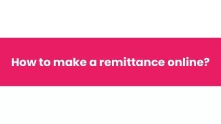 how to make a remittance online