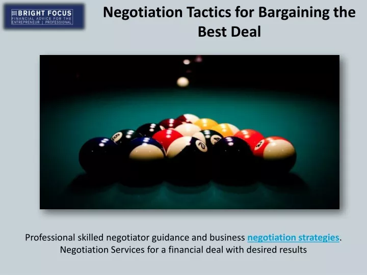 negotiation tactics for bargaining the best deal