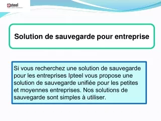 solution de sauvegarde pour entreprise