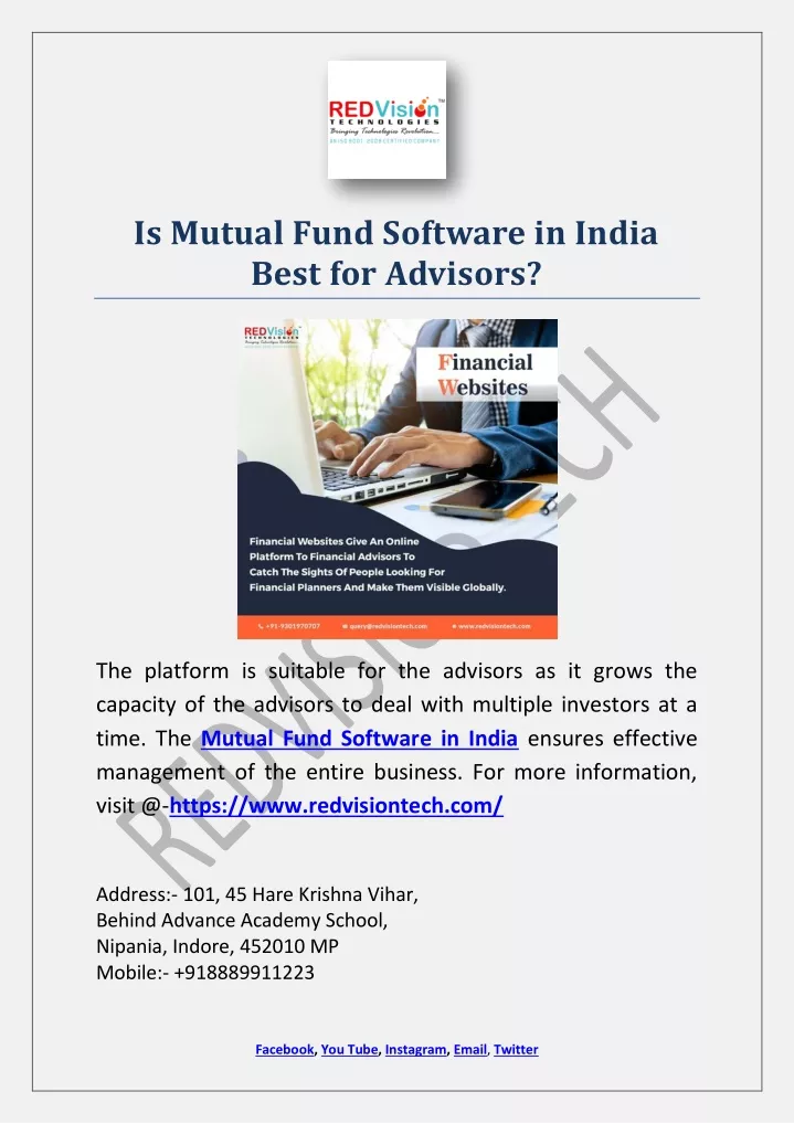 is mutual fund software in india best for advisors