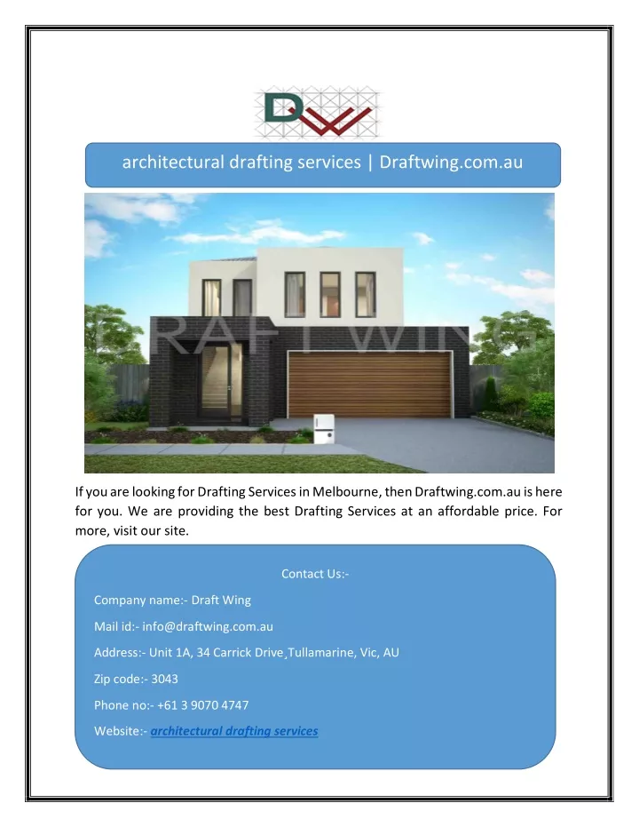 architectural drafting services draftwing com au