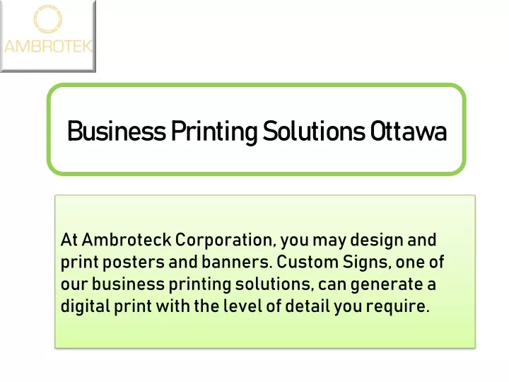 business printing solutions ottawa