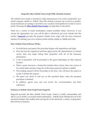 sangvish s best airbnb clone script with absolute