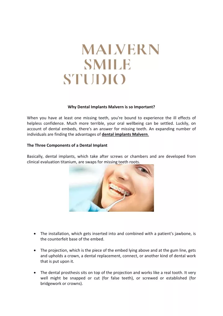 why dental implants malvern is so important