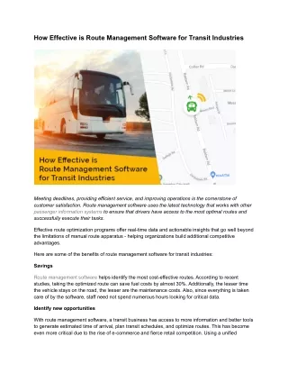 how effective is route management software