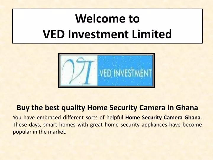 welcome to ved investment limited