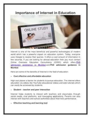 importance of internet in education