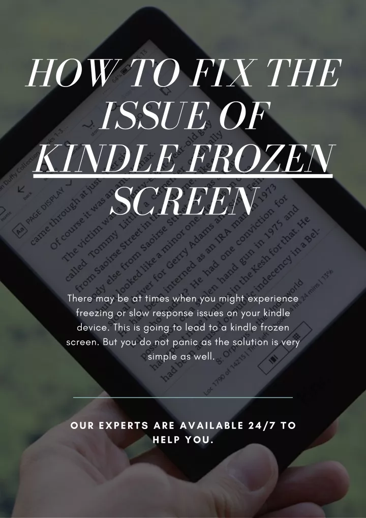 how to fix the issue of kindle frozen screen