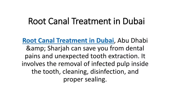root canal treatment in dubai