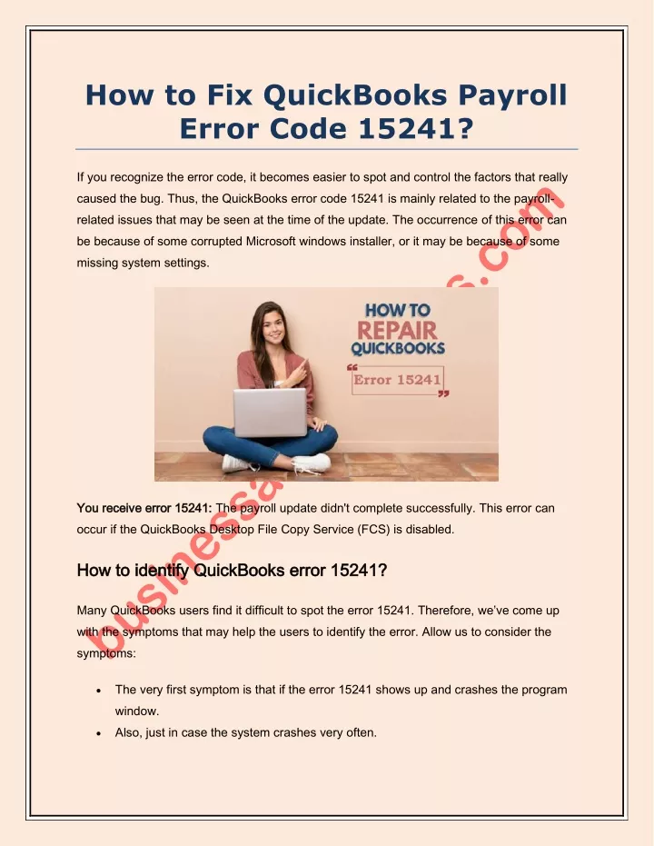 how to fix quickbooks payroll error code 15241