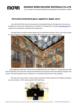 Oversized laminated glass applied in Apple store