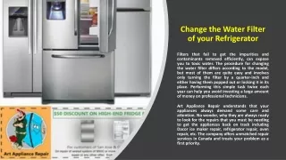 change the water filter of your refrigerator