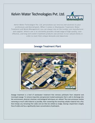 Sewage Treatment Plant - Technology