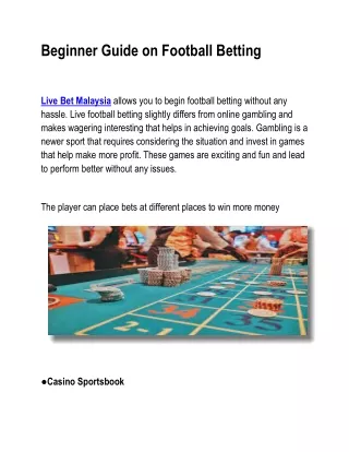 Beginner Guide on Football Betting