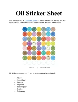 Oil Sticker Sheet
