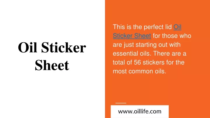 oil sticker sheet