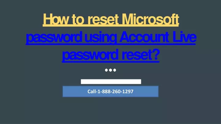 how to reset microsoft password using account live password reset