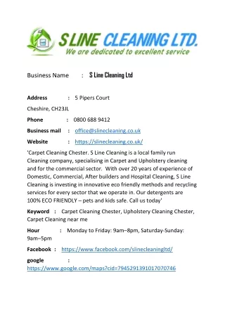 S Line Cleaning Ltd
