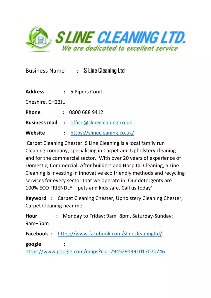 s line cleaning ltd