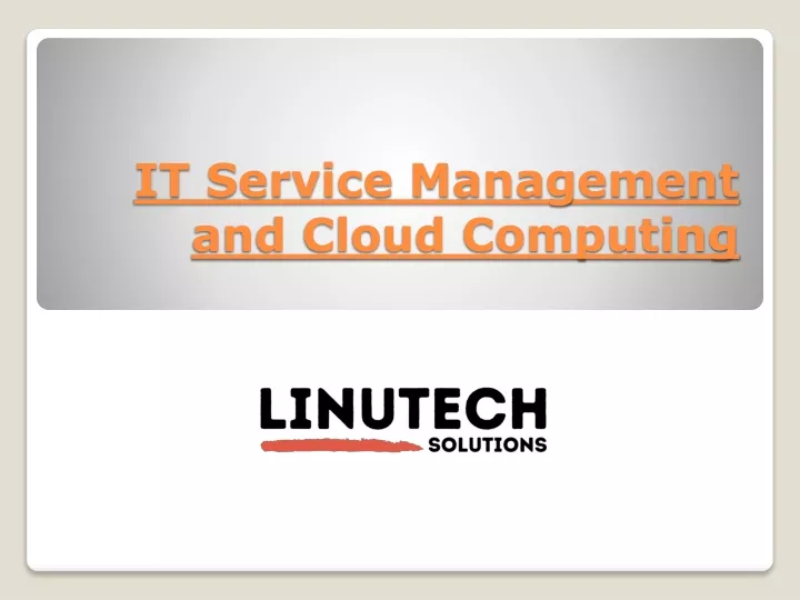 it service management and cloud computing