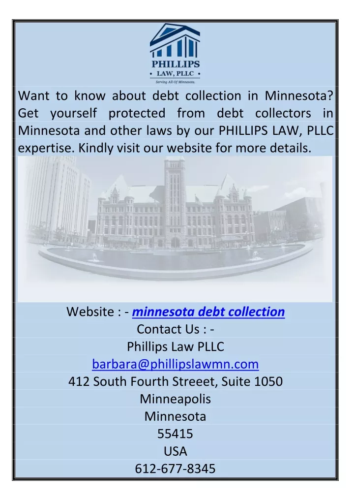 want to know about debt collection in minnesota