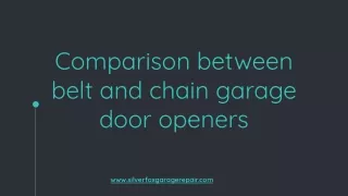 Comparison between belt and chain garage door openers