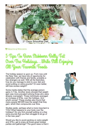 5 tips to burn stubborn belly fat in 21 days