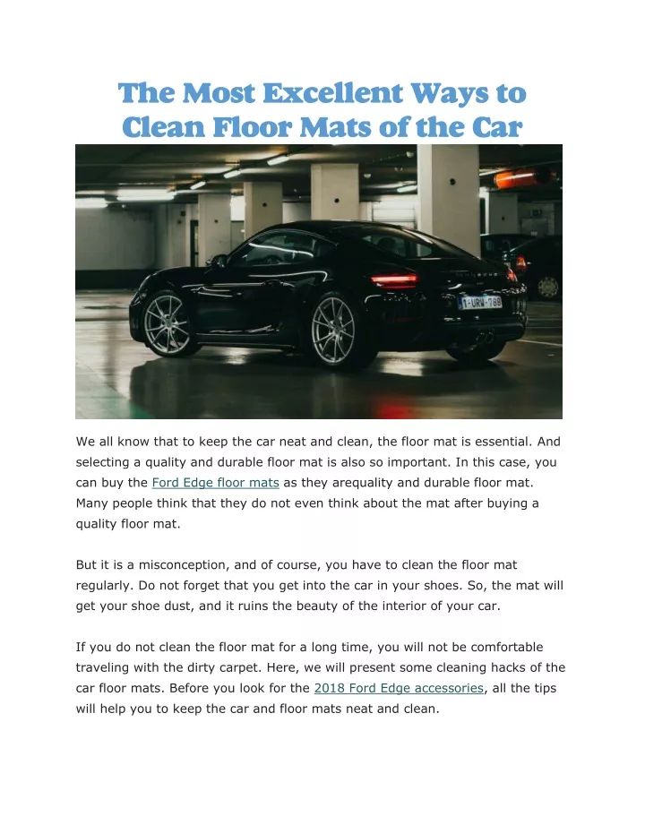 the most excellent ways to clean floor mats