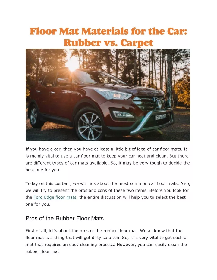 floor mat materials for the car rubber vs carpet