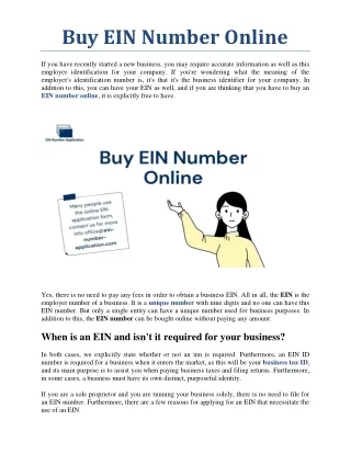 buy ein number online