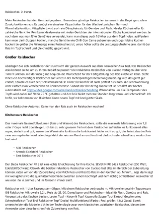 3 Vorteile über Reisgarer aufgelistet -  2020