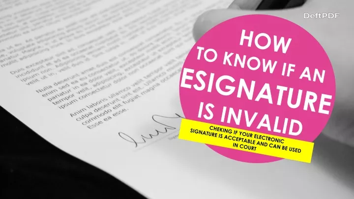 how to know if an esignature is invalid