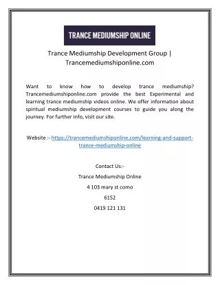 trance mediumship development group